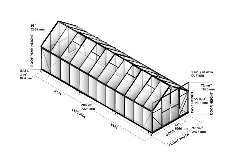 Grandio Ascent 8'x24' Greenhouse Kit