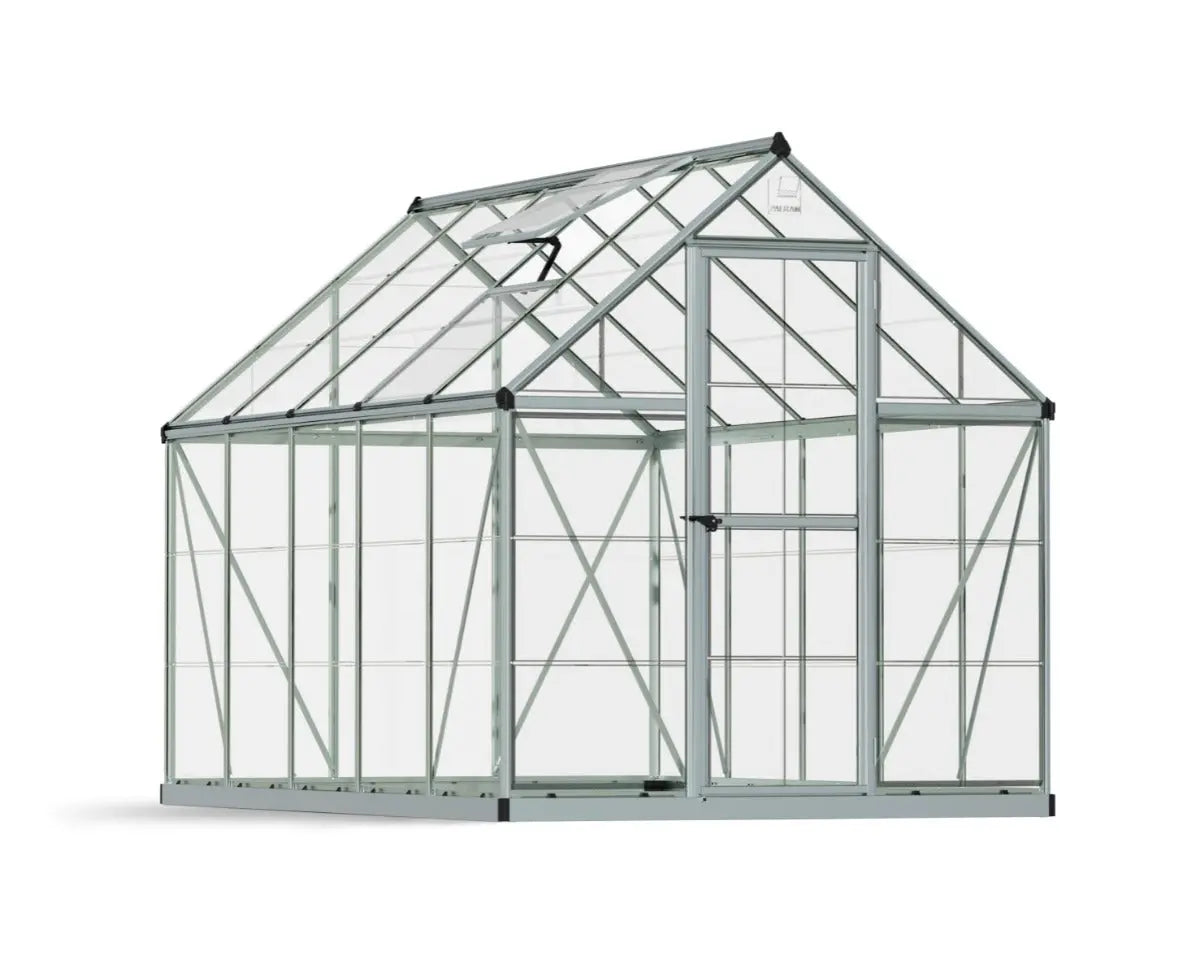 Harmony™ 6 ft. x 10 ft. Greenhouse Clear Panels Silver Frame | Palram-Canopia