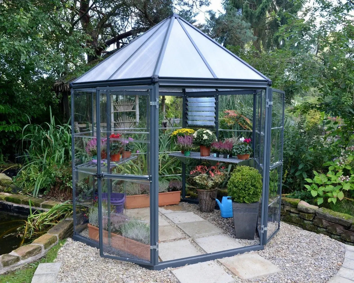 Oasis™ 8 ft Hexagonal Greenhouse | Palram-Canopia