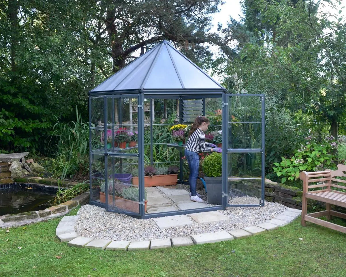 Oasis™ 8 ft Hexagonal Greenhouse | Palram-Canopia